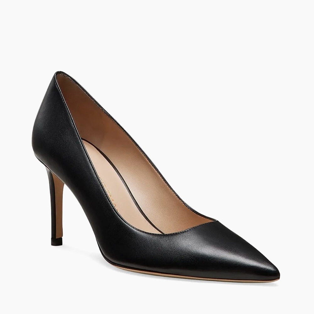 Stuart Weitzman Black Leather Heels
